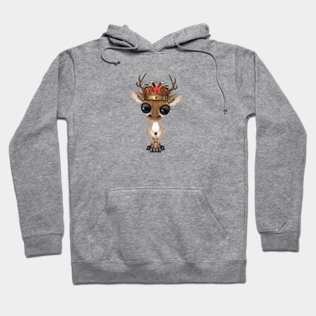 Cute Royal Deer Wearing Crown Hoodie by jeffbartels